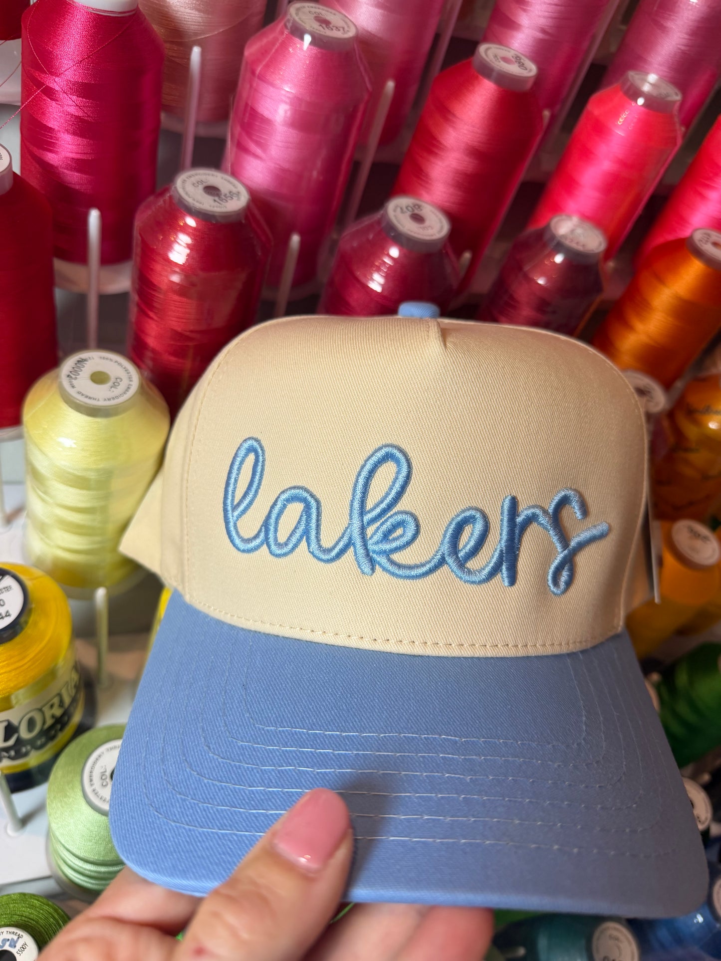 Lakers Puff Script Embroidered Hat