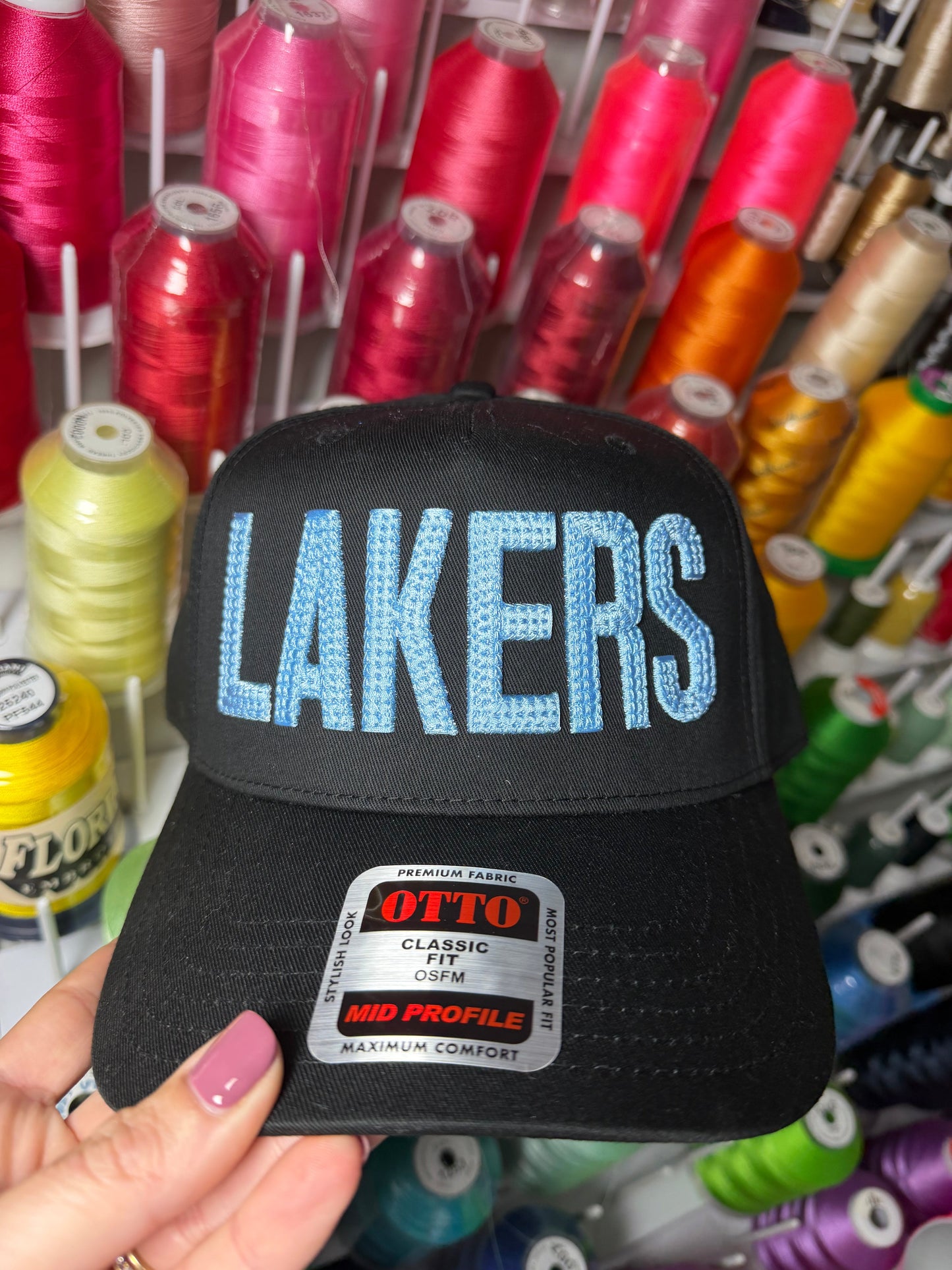 Lakers Puff Chain Stitch Embroidered Snapback Hat