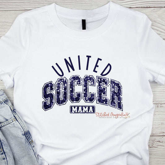 United Soccer Mama Faux Sequin Design | Unisex Tee