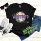Warriors Baseball Tee in black with DTF graphic design