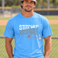 Stitches Baseball Performance T-Shirt – Blue White & Gray Slash