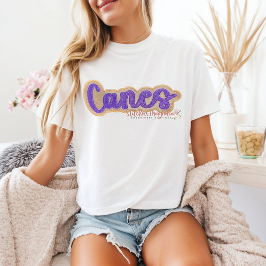 Canes Sequin Patch Tee | Hurricanes Sequin Patch | 6 Rings Baseball Tee