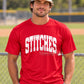 Stitches Baseball Performance T-Shirt – Red Distressed Collegiate