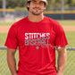 Stitches Baseball Performance T-Shirt – Red White & Gray Slash
