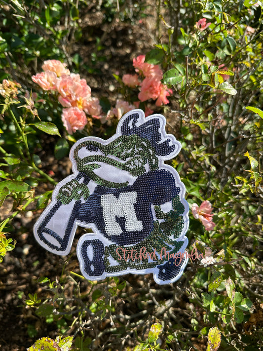 6” MYB Gators Cheer Girl Sequin Patch