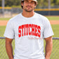 Stitches Baseball Performance T-Shirt – White Distressed Collegiate