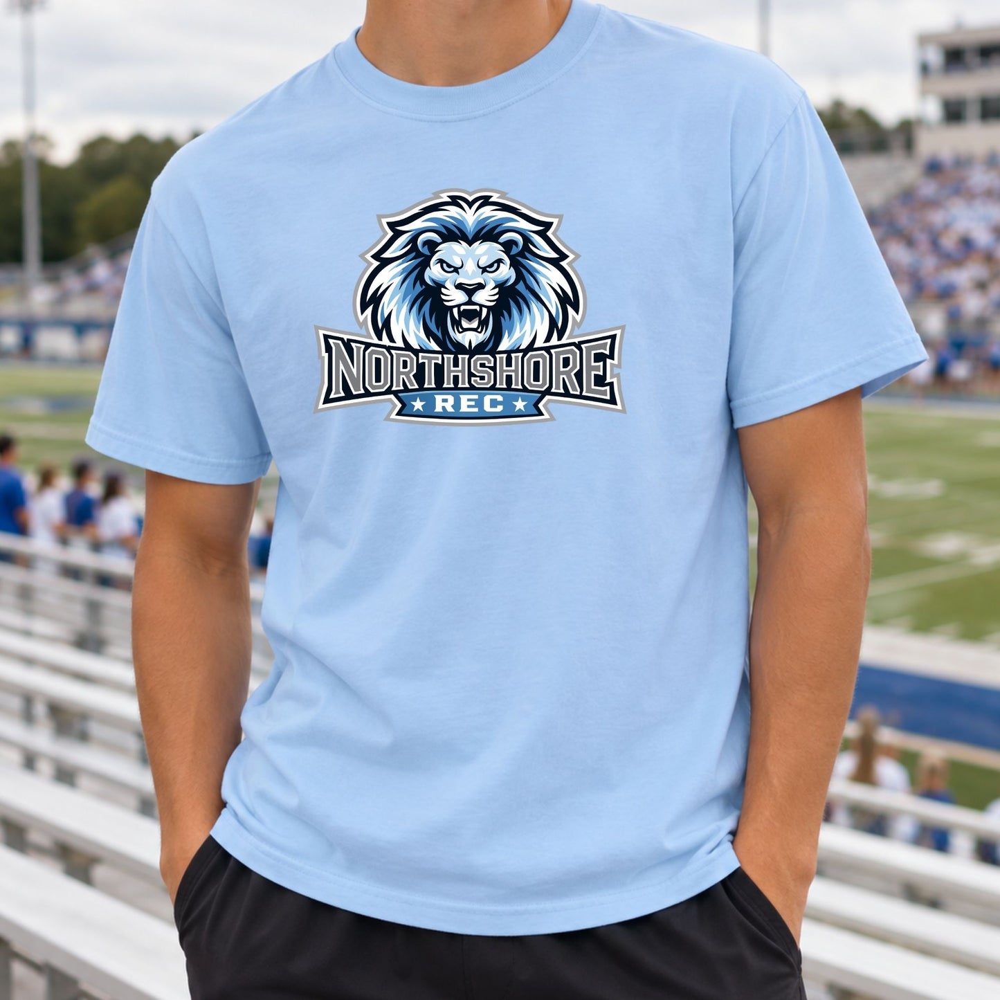 Northshore Rec Lion Comfort Colors Tee – Hydrangea