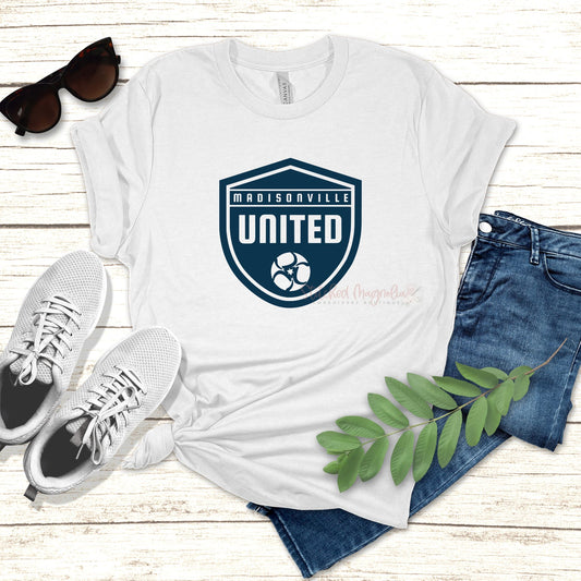 Madisonville United Soccer Large Logo | All Blue Large United Logo | Unisex Tee