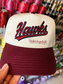Hawks Puff Embroidery Snapback Hat Maroon/Khaki