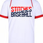 Stitches Baseball Short Sleeve Hoodie | White & Red