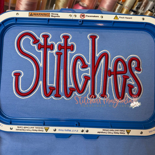 Stitches Baseball Puff Embroidered Sweatshirt – Carolina Blue