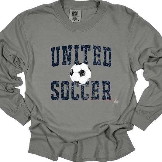 Vintage Distressed United Soccer Long Sleeve Tee | Unisex Fit