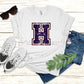 Hannan Hawks Faux Sequin H Lettermark Tee | Purple