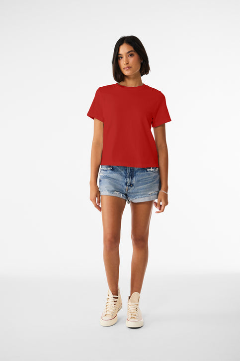 Stitches Baseball Tee | Distressed Varsity on Red