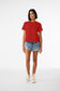 Stitches Baseball Tee | Distressed Varsity on Red