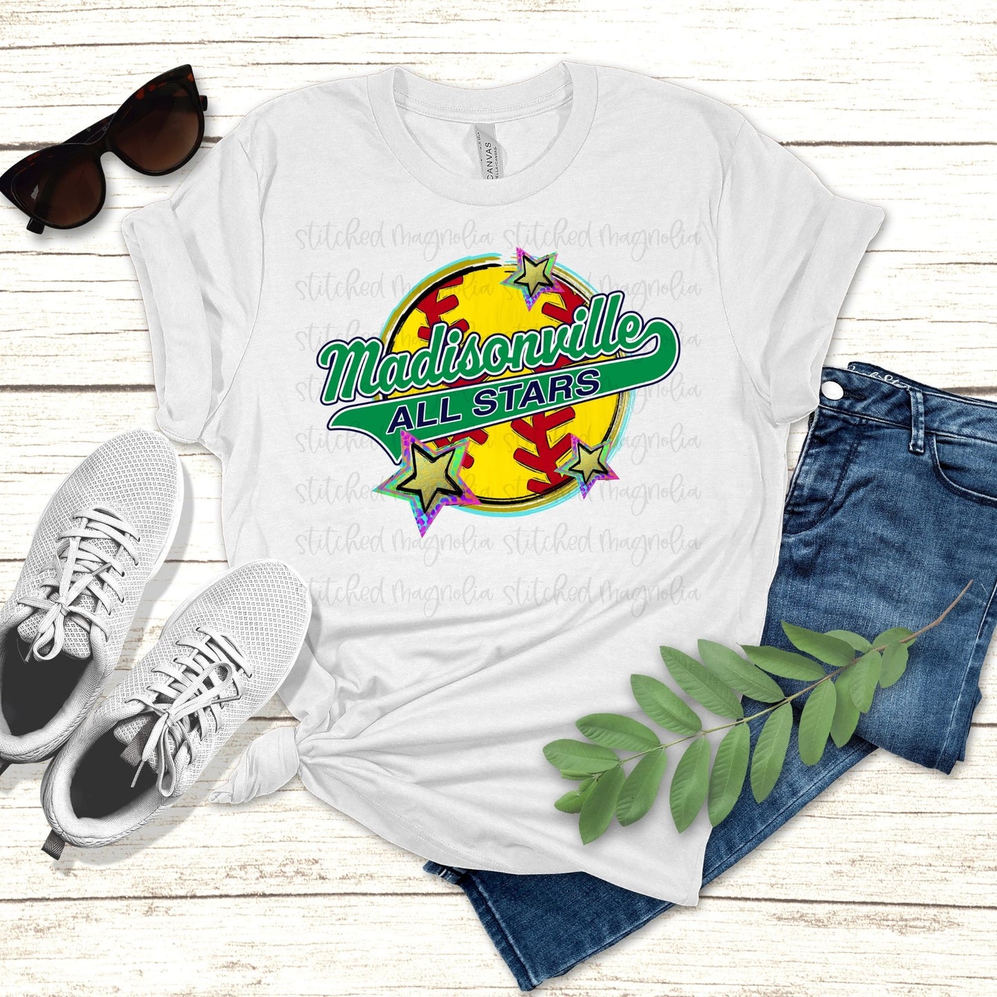 Coquille MYB Madisonville All Stars LOGO Softball Preppy Circle Tee | Unisex Fit