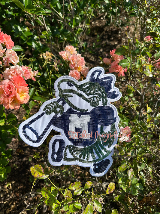 8” MYB Gators Cheer Girl Sequin Patch