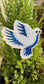SAA Dove Sequin Patch – Blue & White Embroidered Iron-On Patch