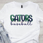 Coquille MYB Gators Baseball Faux Glitter Multi Color Graphic Tee | Unisex