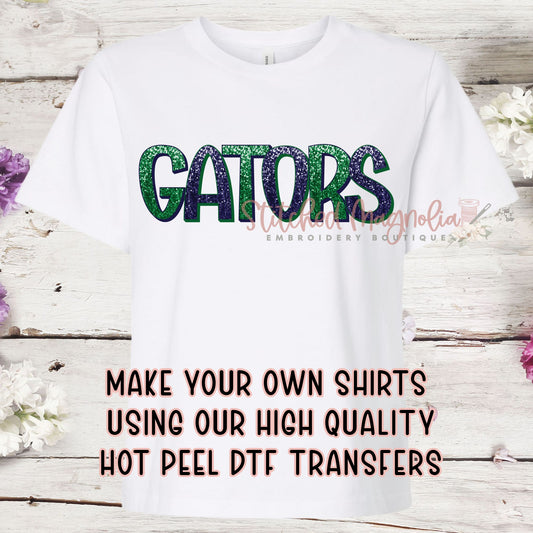 Single DTF Transfer - Gators Faux Glitter | Heat Press Ready