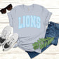 LIONS Blue Gingham Embroidered Appliqué Tee