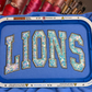 Lions Iridescent Sequin Appliqué Embroidered Sweatshirt | Carolina Blue