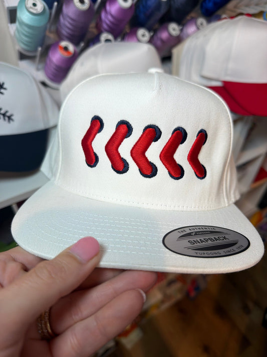 Baseball Stitch Puff Embroidery Snapback Cap