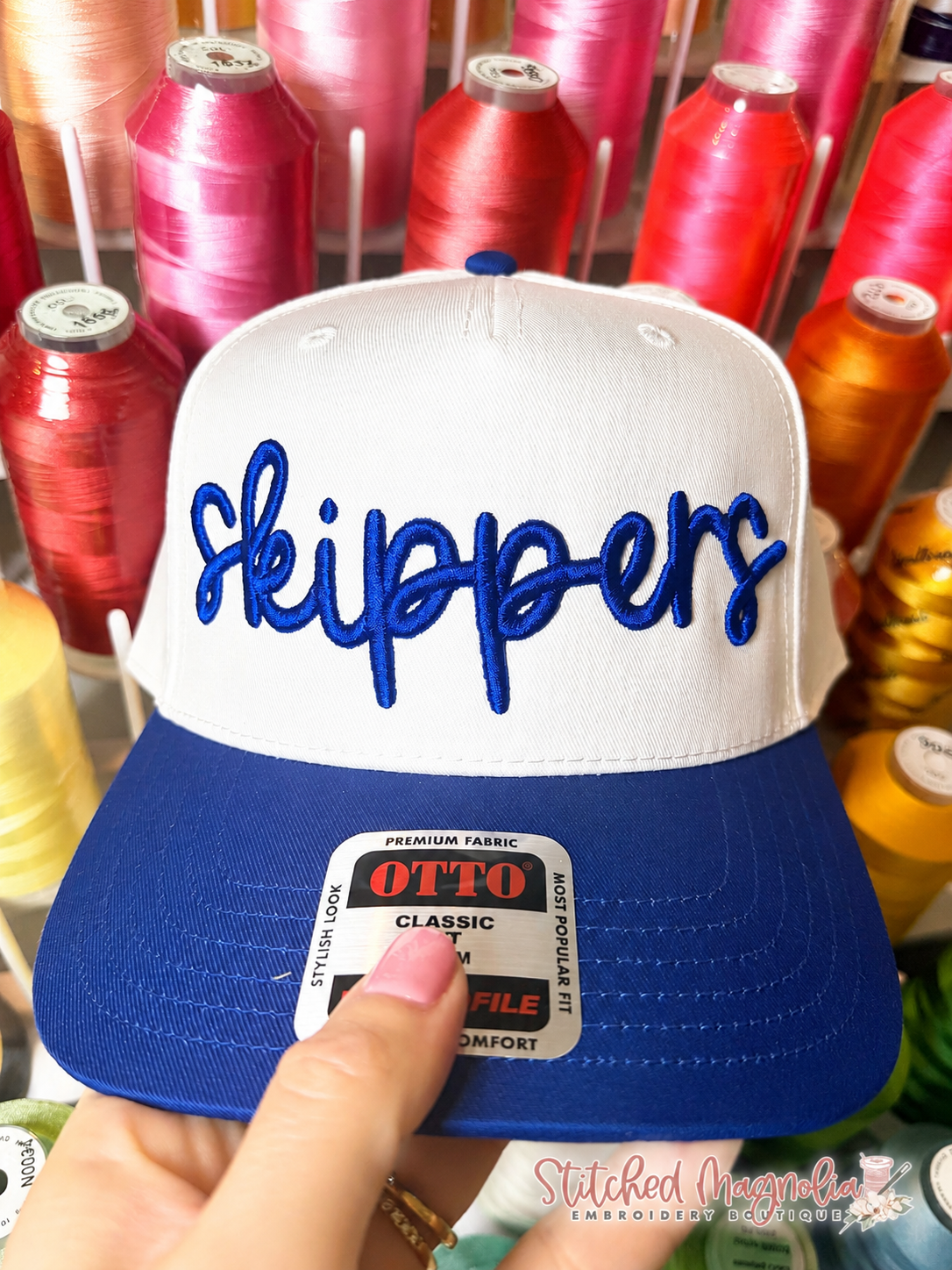 Custom Puff Embroidery Mid Profile Snapback Baseball Hat | Team Mascot Spirit Cap with Number Add-On