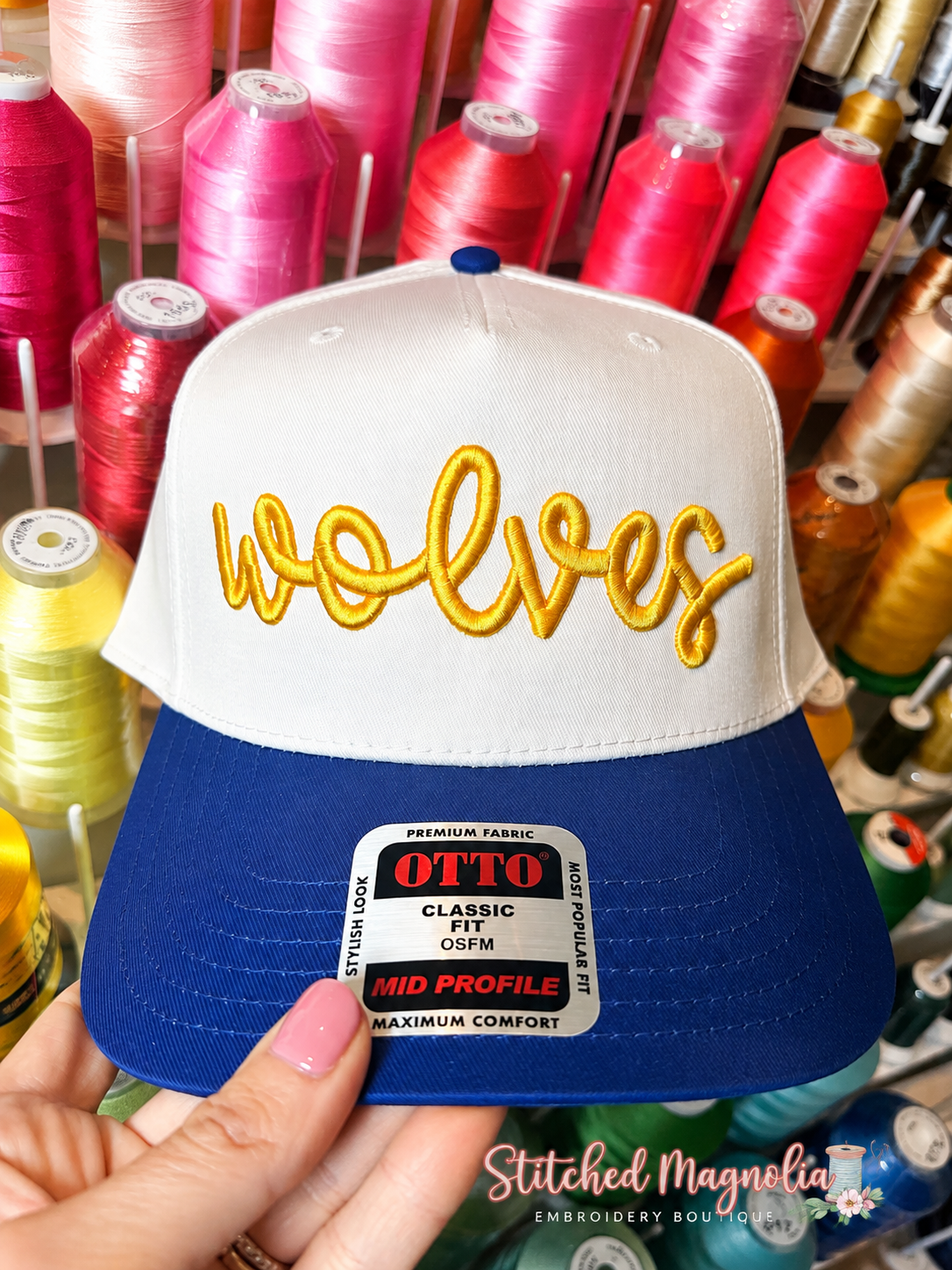 Custom Puff Embroidery Mid Profile Snapback Baseball Hat | Team Mascot Spirit Cap with Number Add-On
