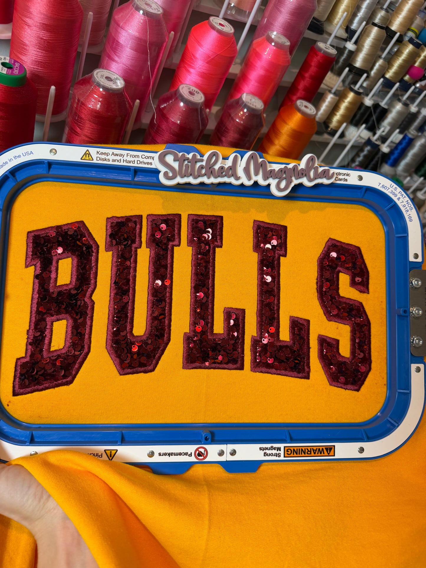 Bulls Embroidered Applique Sequin Sweatshirt