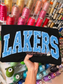 Lakers Embroidered Applique Sequin Sweatshirt