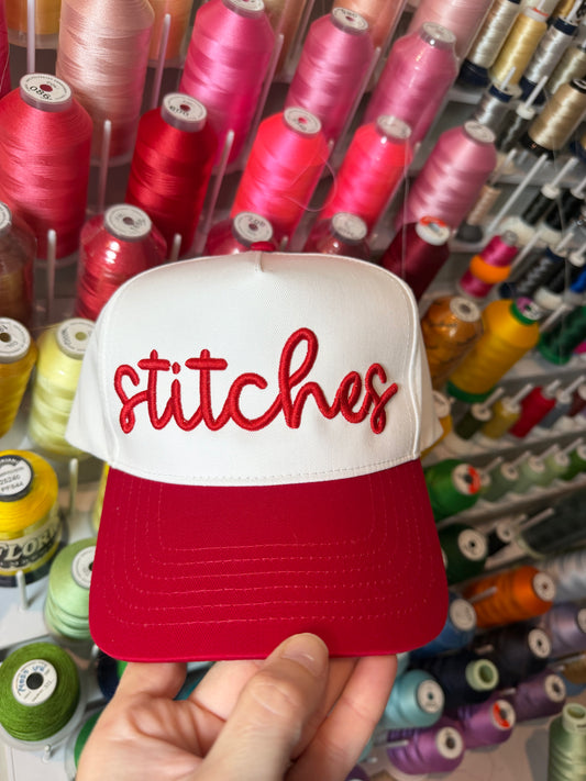 Stitches Puff Embroidered Baseball Hat