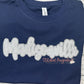 Madisonville Handwritten Written Sequin Patch T Shirt | Large Sequin Handwritten Shirt