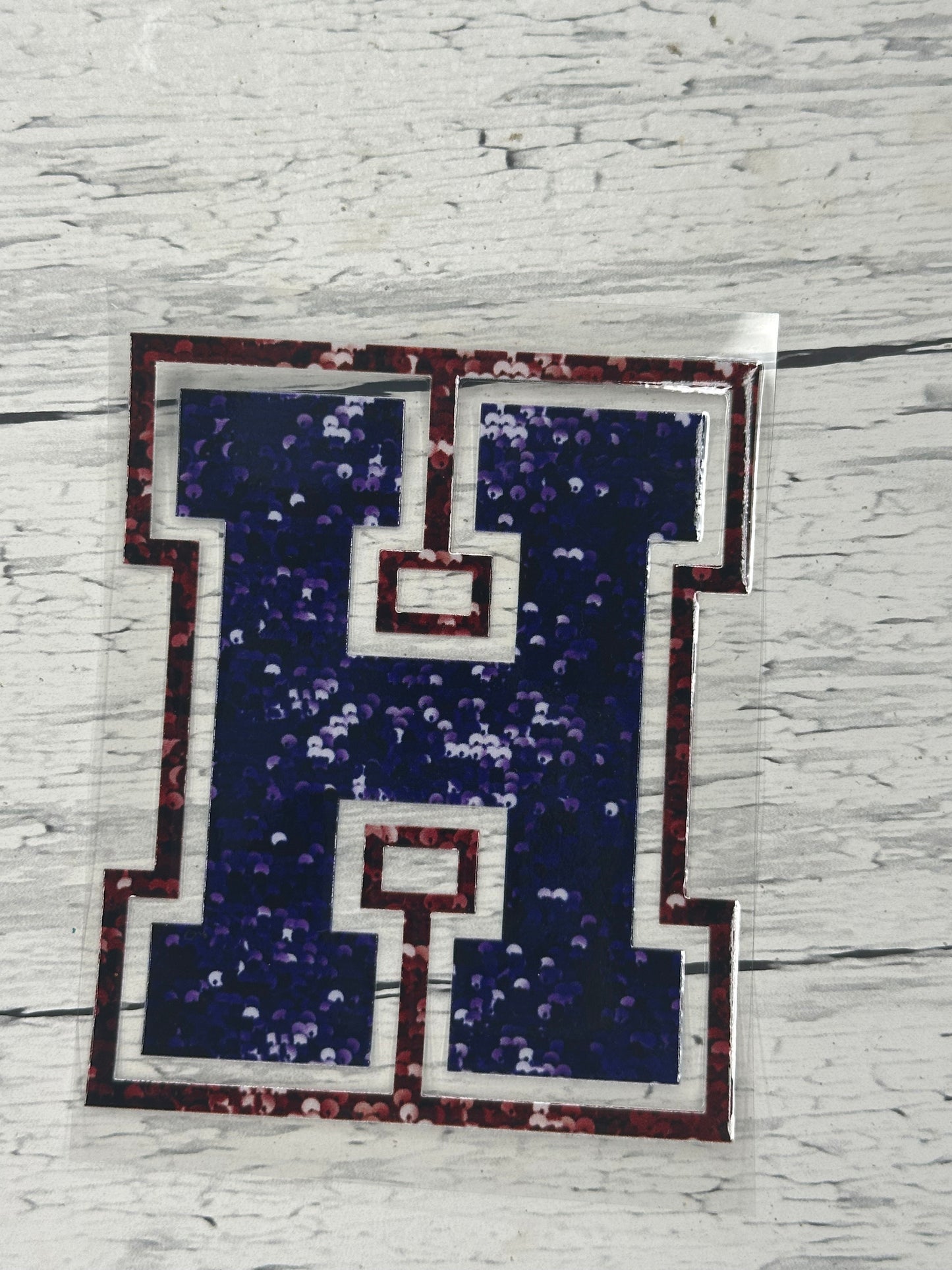 UV DTF Transfer - Varsity Letter  Faux Sequin Design