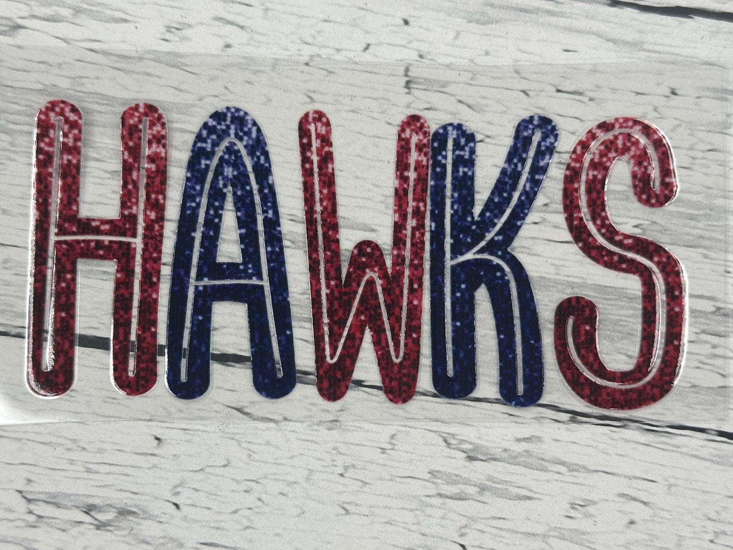 HAWKS Glitter UV DTF Transfer - Tumblers & Cars