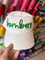 Custom Puff Embroidery Distressed Baseball Hat | Team Mascot Spirit Cap with Number Add-On