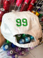 Custom Puff Embroidery Distressed Baseball Hat | Team Mascot Spirit Cap with Number Add-On