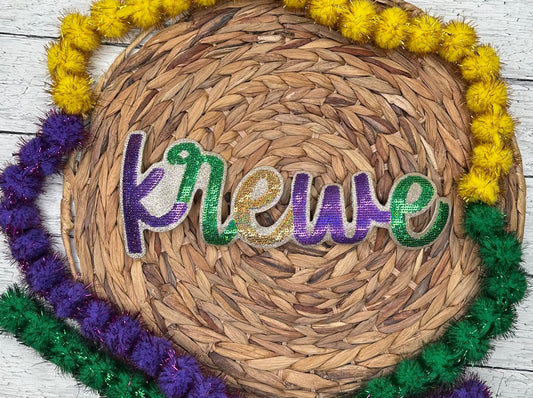 Krewe Sequin Patch 10.5x4 - Stitched Magnolia Exclusive Mardi Gras