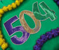 504 Area Code Sequin Patch 11x6 - Stitched Magnolia Exclusive New Orleans