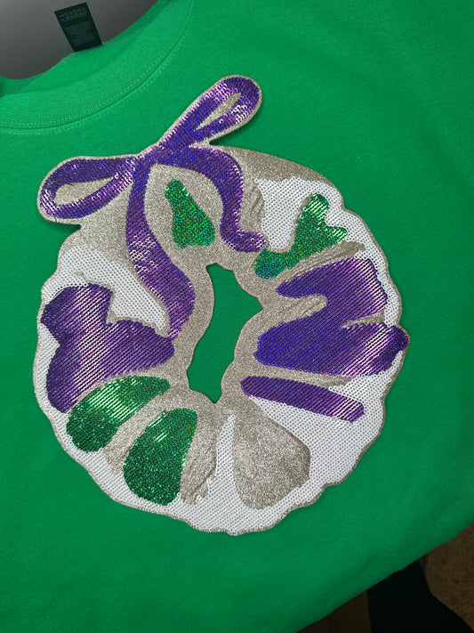 King Cake Sequin Patch - Stitched Magnolia Exclusive Custom Design
