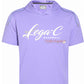 Lavender Lega-C Baseball short sleeve pullover hoodie with white script lettering across the front