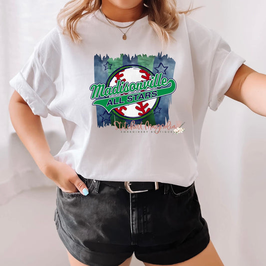 Coquille MYB Madisonville Baseball All Stars LOGO Brush Stroke Tee | Unisex Fit