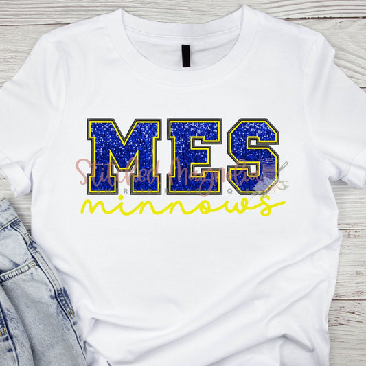 MES Athletic Font Faux Embroidery | Faux Sequins | Graphic Spirit Tee