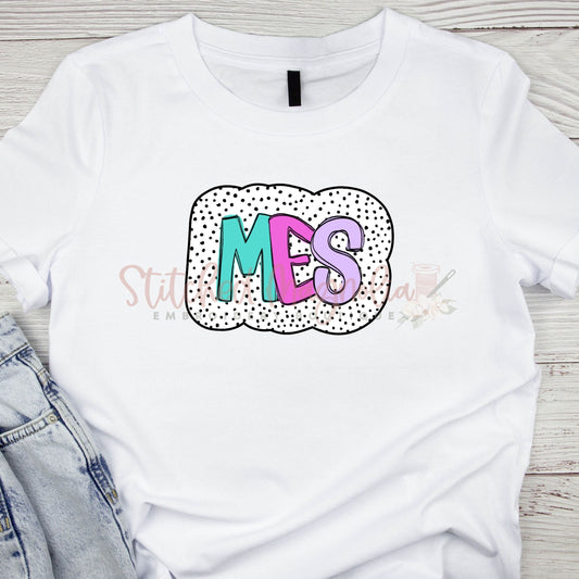 MES Minnows Spirit Shirt | Bright Colors, Dalmatian Dots & Fun School Pride