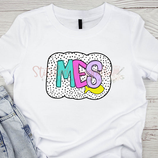 MES Minnows Spirit Shirt | Bright Colors, Dalmatian Dots with Minnow & Fun School Pride