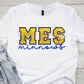 MES Athletic Font Faux Embroidery | Faux Gold Sequins | Graphic Spirit Tee