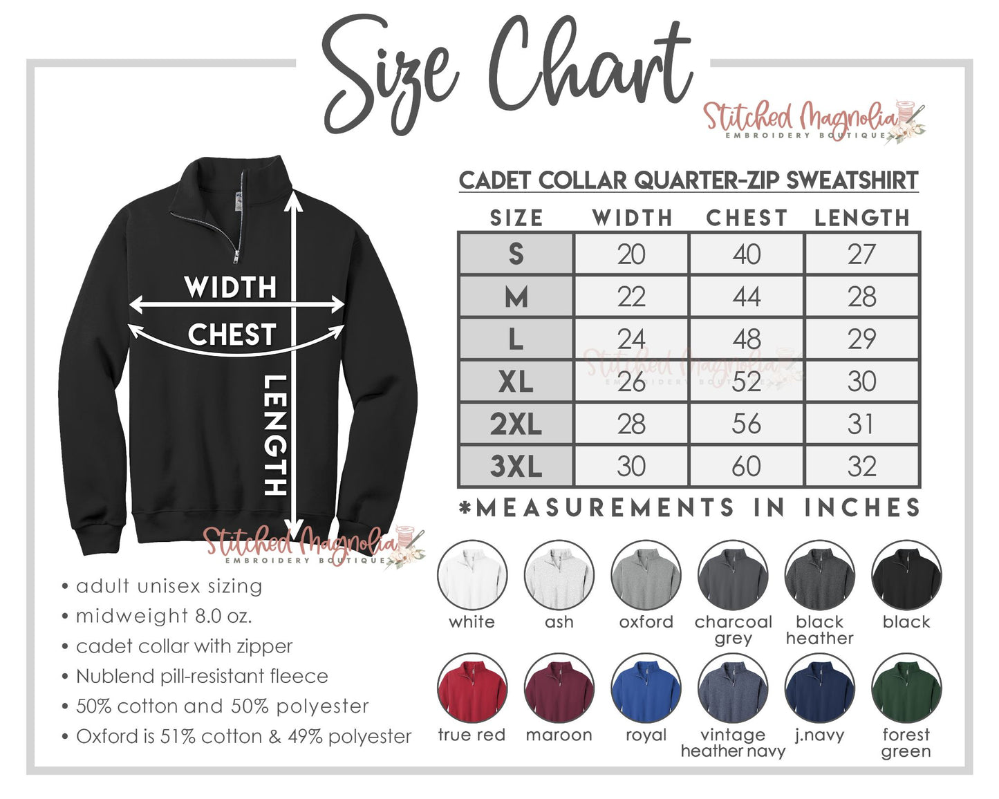 Custom Embroidered Quarter Zip Pullover