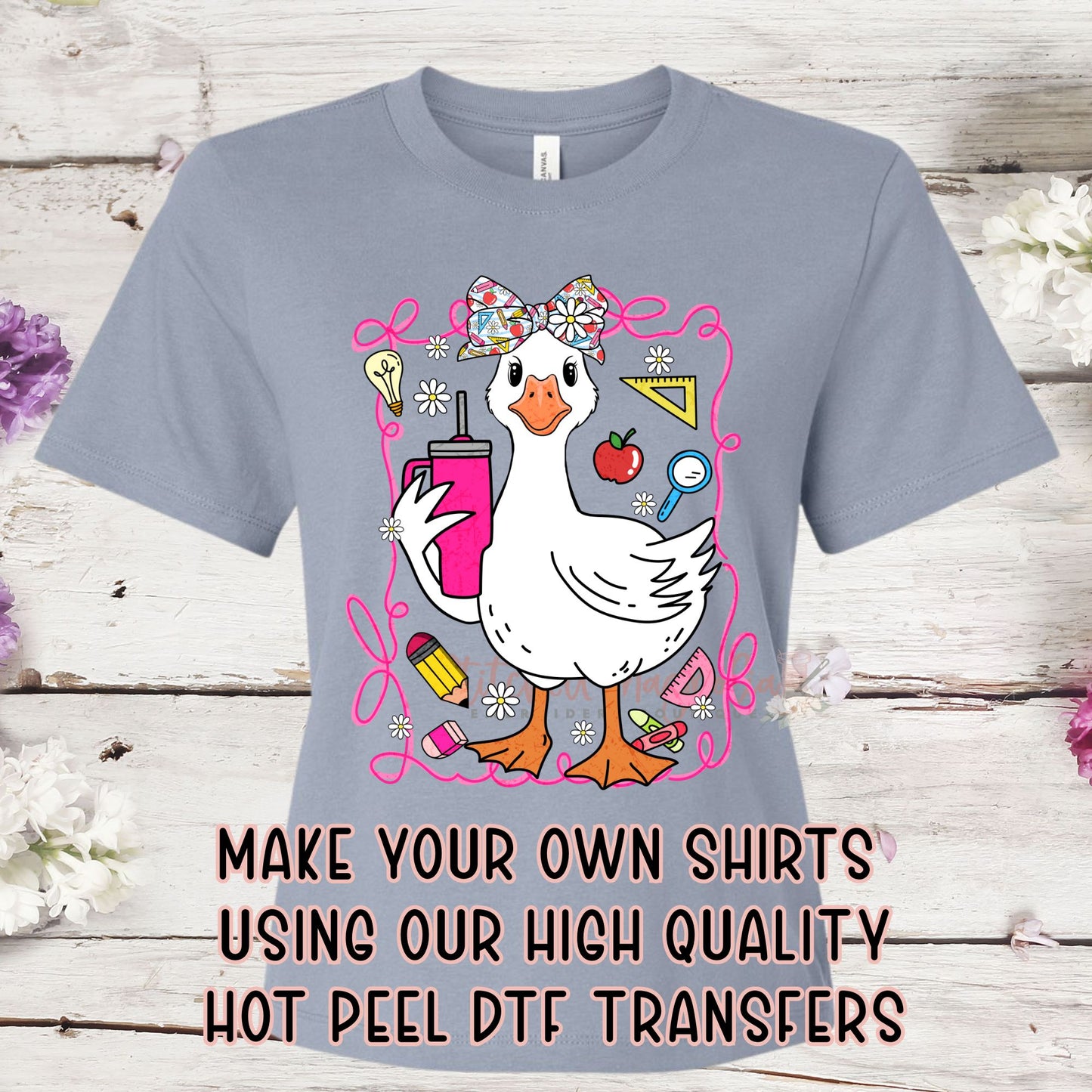 Single DTF Transfer- Back to School Duck Teacher | Heat Press Ready