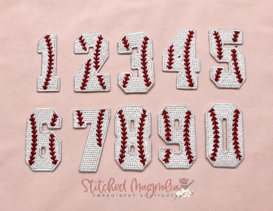 Sequin Baseball Number Patches –Numbers 0–9