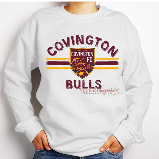 CYSA | Covington FC Bulls Sweatshirt - White Crewneck with Team Logo